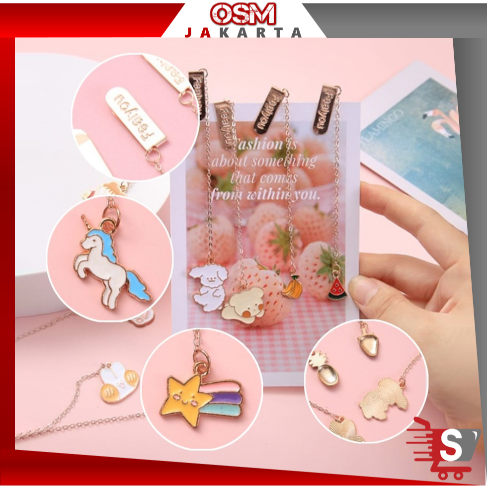 

OSM JKT 6278 Pembatas Buku Motif Karakter / Paper Clip Liontin Bahan Metal / Penjepit Buku Cartoon Lucu / Pembatas Buku Gaya Korea