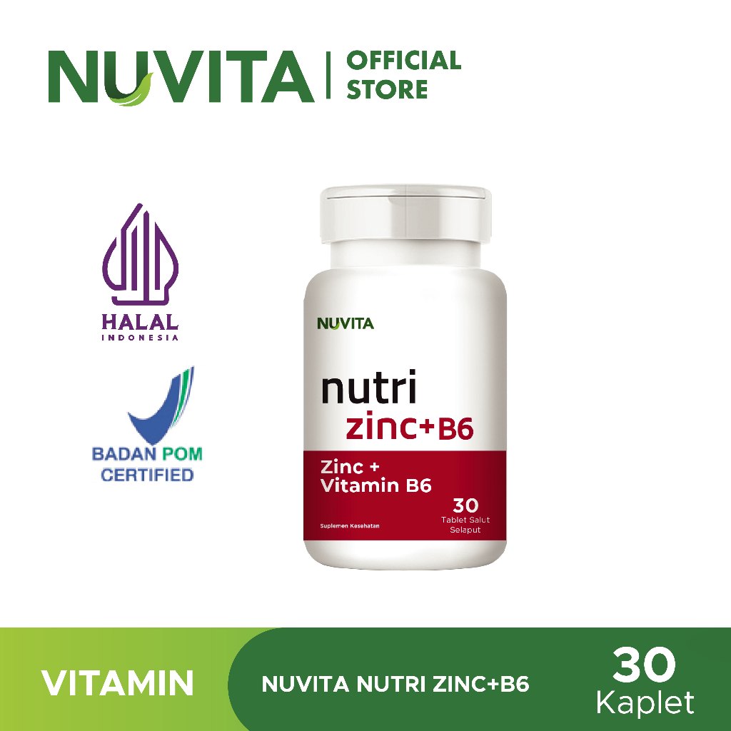 Nuvita Tri Zinc + Vitamin B6 - 30 Tablet