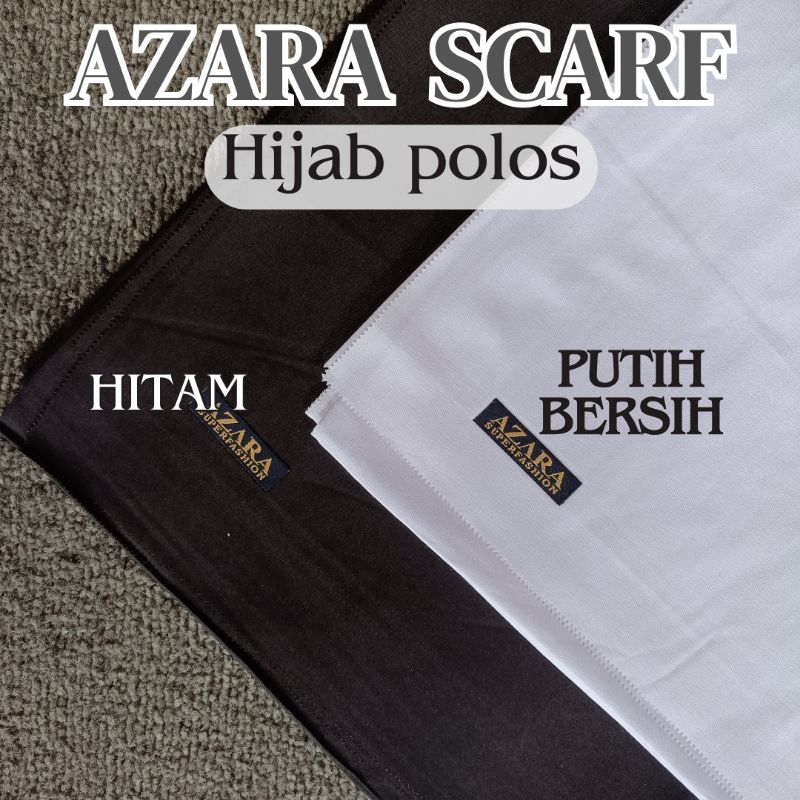 Azara Hijab Jilbab Kerudung Hitam Polos Dan Putih Polos Tepi Laser Cutting 110×110 cm