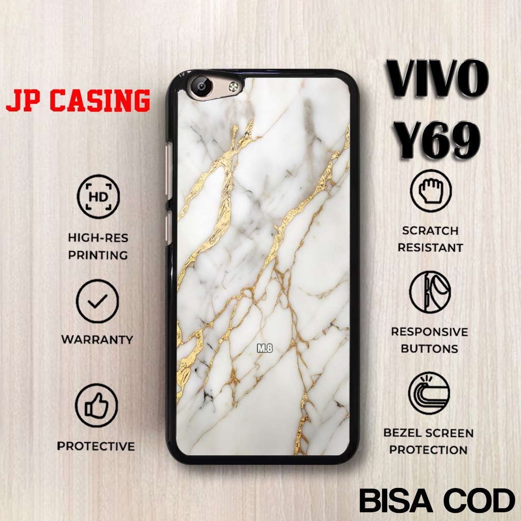Case Vivo Y69 Terbaru - Casing Vivo Y69 - Motif Marmer - Softcase Vivo - Hardcase Premium Glossy - C