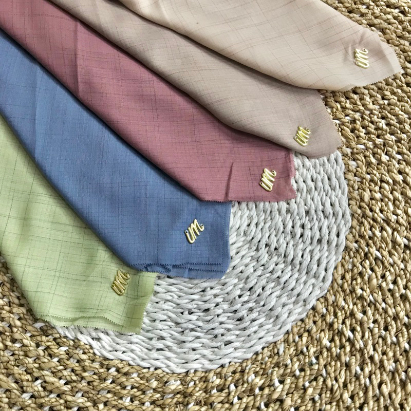 SEGIEMPAT VOAL WAFFLE LC LOGO UMAMA SCARF / HIJAB JILBAB SQUARE VOAL BAMBOO UMAMA LASER CUT