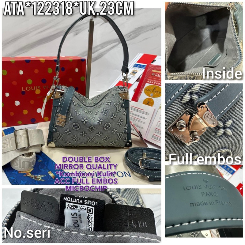 TAS LV TRUNK DENIM JEANS MIRROR VIP DOUBLE BOX