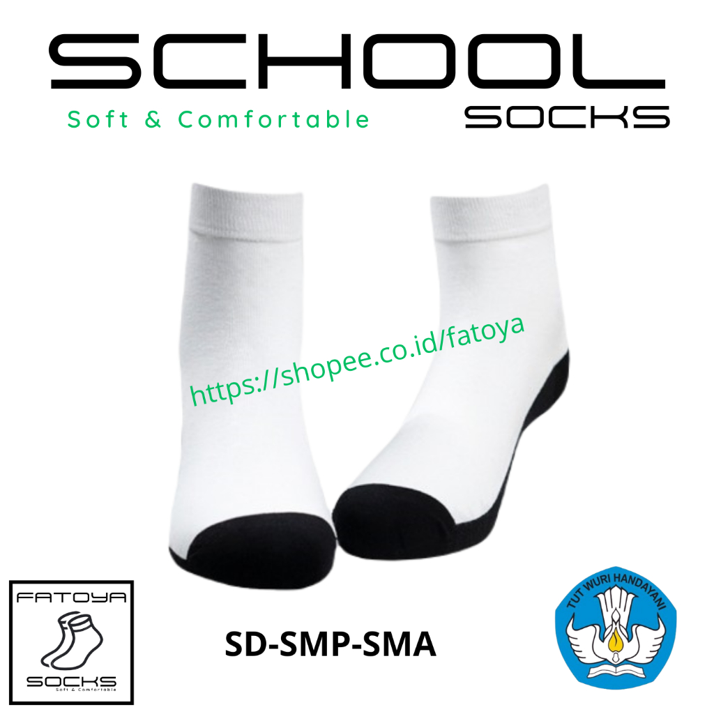 FATOYA Kaos Kaki Sekolah SD-SMP-SMA / School Socks