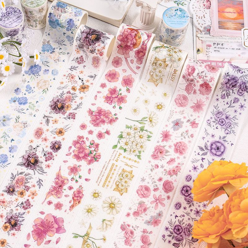 

(Kiricart) Sticker Floral Washi Tape DIY Journal Scrapbook