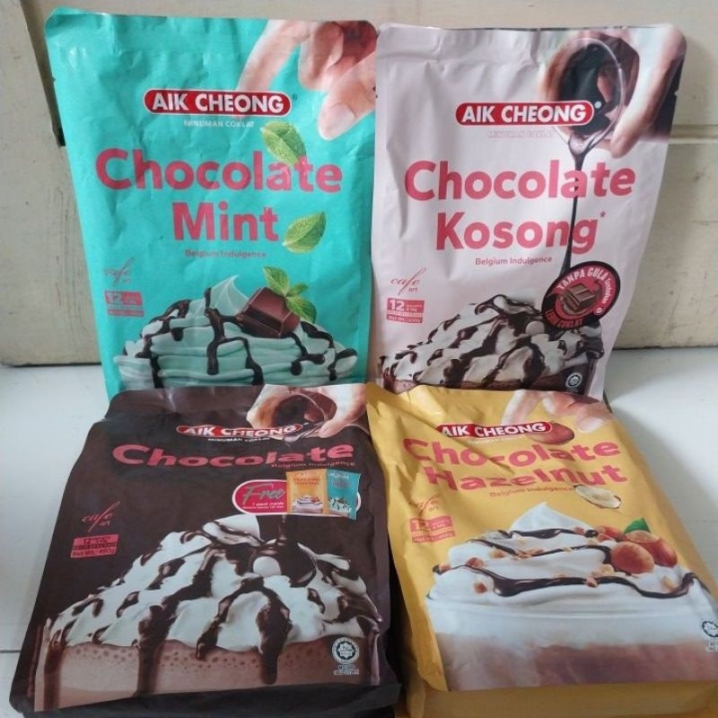 

aik cheong chocolate mint / chocolate hazelnut / chocolate original / chocolate kosong 12sachets