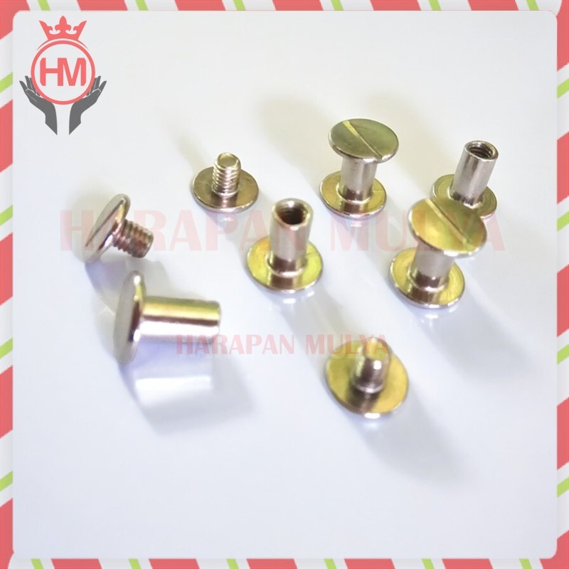 Mur Baut Sabuk Kulit Ukuran 9mm Baut Jilid Buku 0.9 Cm HM