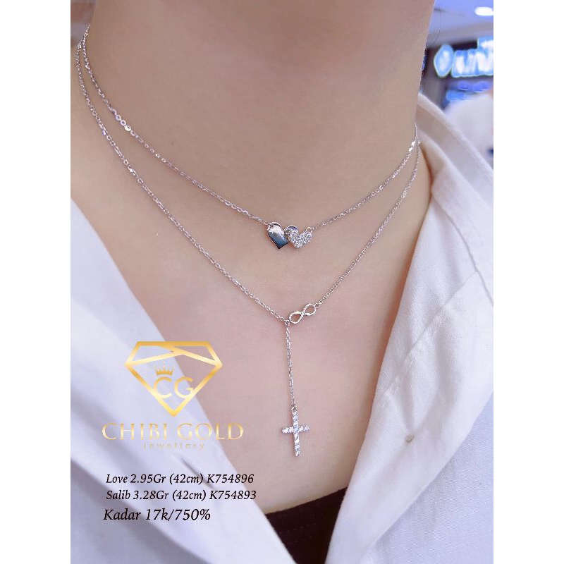 CHIBI GOLD Kalung love 750 kadar 17K K754896 - chibigold