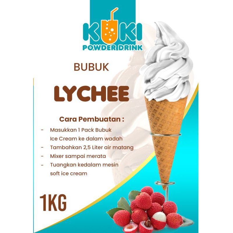 

Bubuk Ice Cream Lychee Premium 1000gr Halal