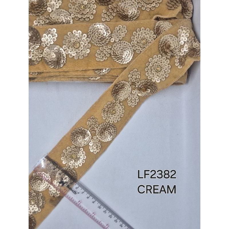 Renda bordir payet india LF2382