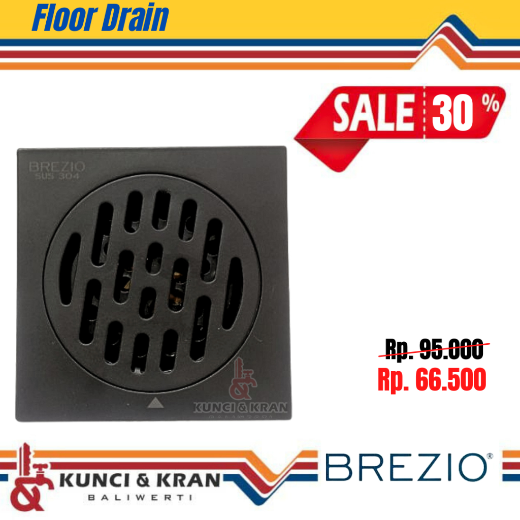 Floor Drain Brezio FDBZ1703 Brezio Floor Drain Matt Black Saringan Got Affur lantai