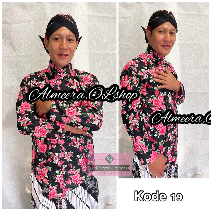 Surjan Kembang raja keong tradisional surjan bunga warna merah