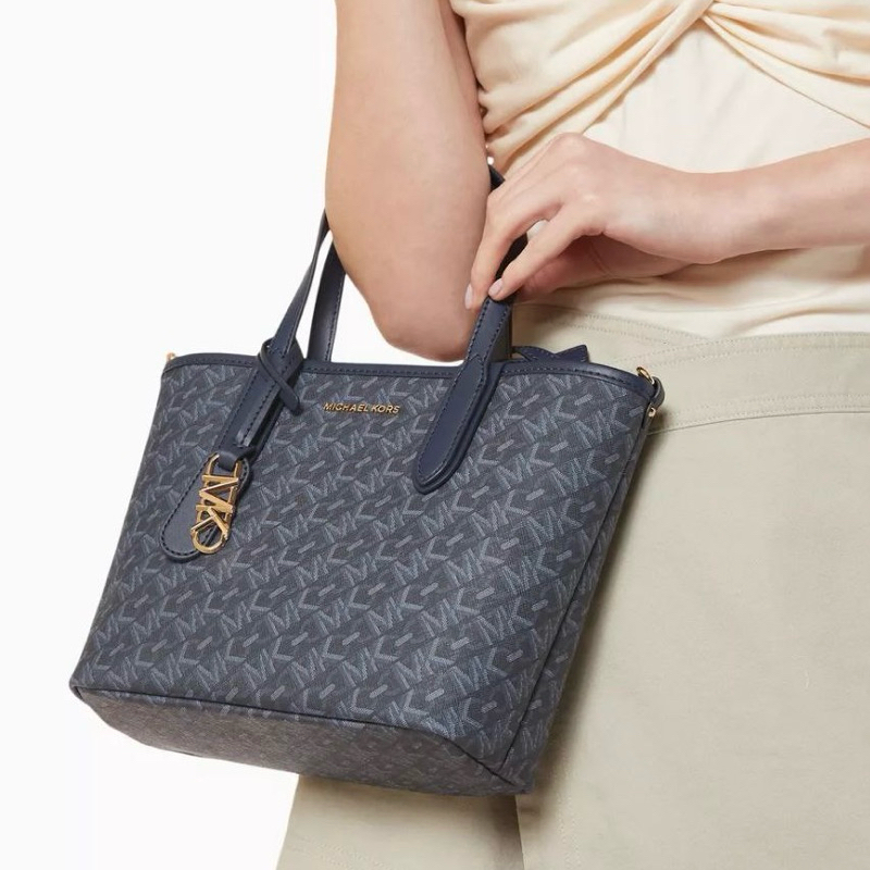 Original Michael Kors MK Eliza XS Empire Logo-Print Tote Bag in Signature Canvas