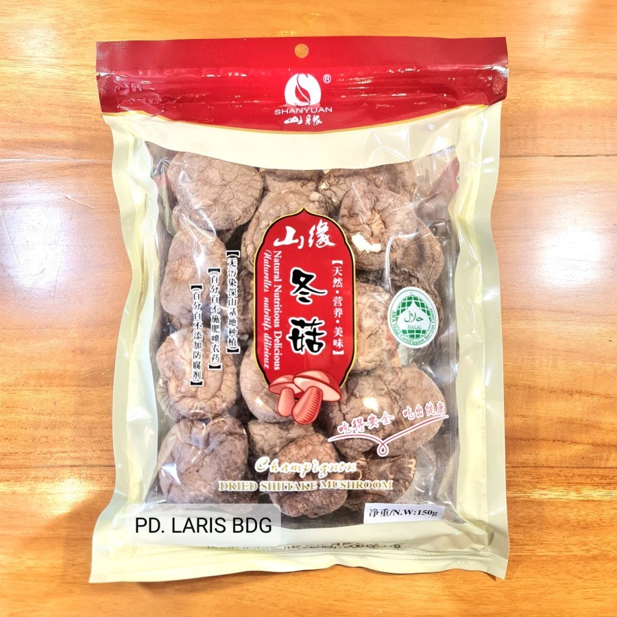 

SHANYUAN JAMUR HIOKO / JAMUR SHITAKE KERING PREMIUM 150GR UKURAN 4-5 (DRIED SHITAKE MUSHROOM)