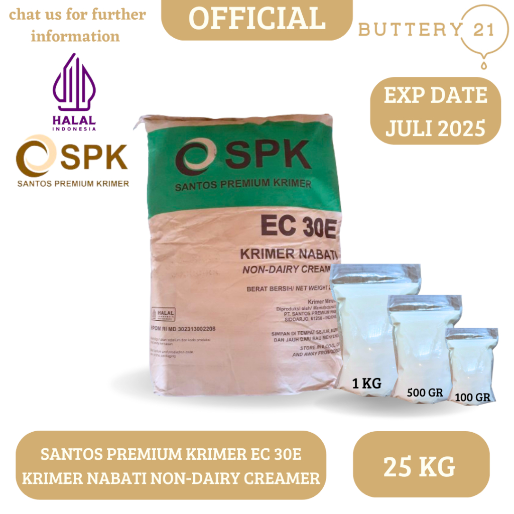 

SANTOS PREMIUM KRIMER EC 30E 25 KG/KRIMER NABATI NON DAIRY CREAMER/SANTOS KRIMER