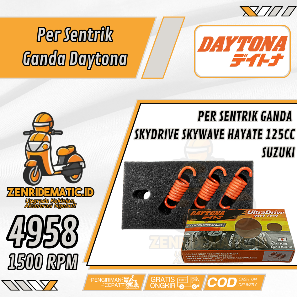 Per Sentrik Kampas Ganda Kopling Spin Skydrive Skywave Hayate 125 Daytona 1500 RPM 4958