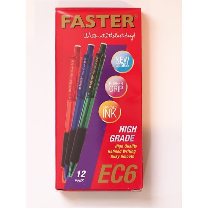 

❤️Sarjana❤️ Faster Ballpoint/ Pulpen EC6, 0.7mm / 1 PCS - Hitam