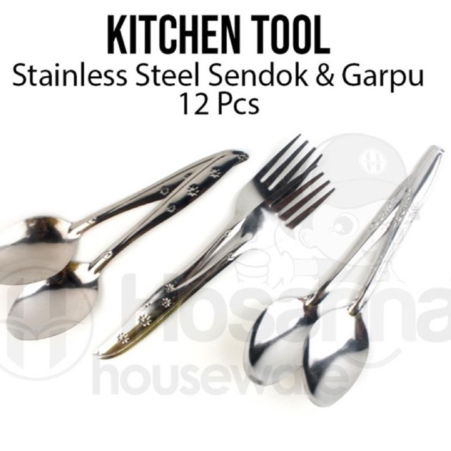 (12PCS) Sendok Garpu Makan Stainless/ Sendok Garpu isi 12 pcs/ Sendok Garpu GSF 303/ Sendok Garpu GS