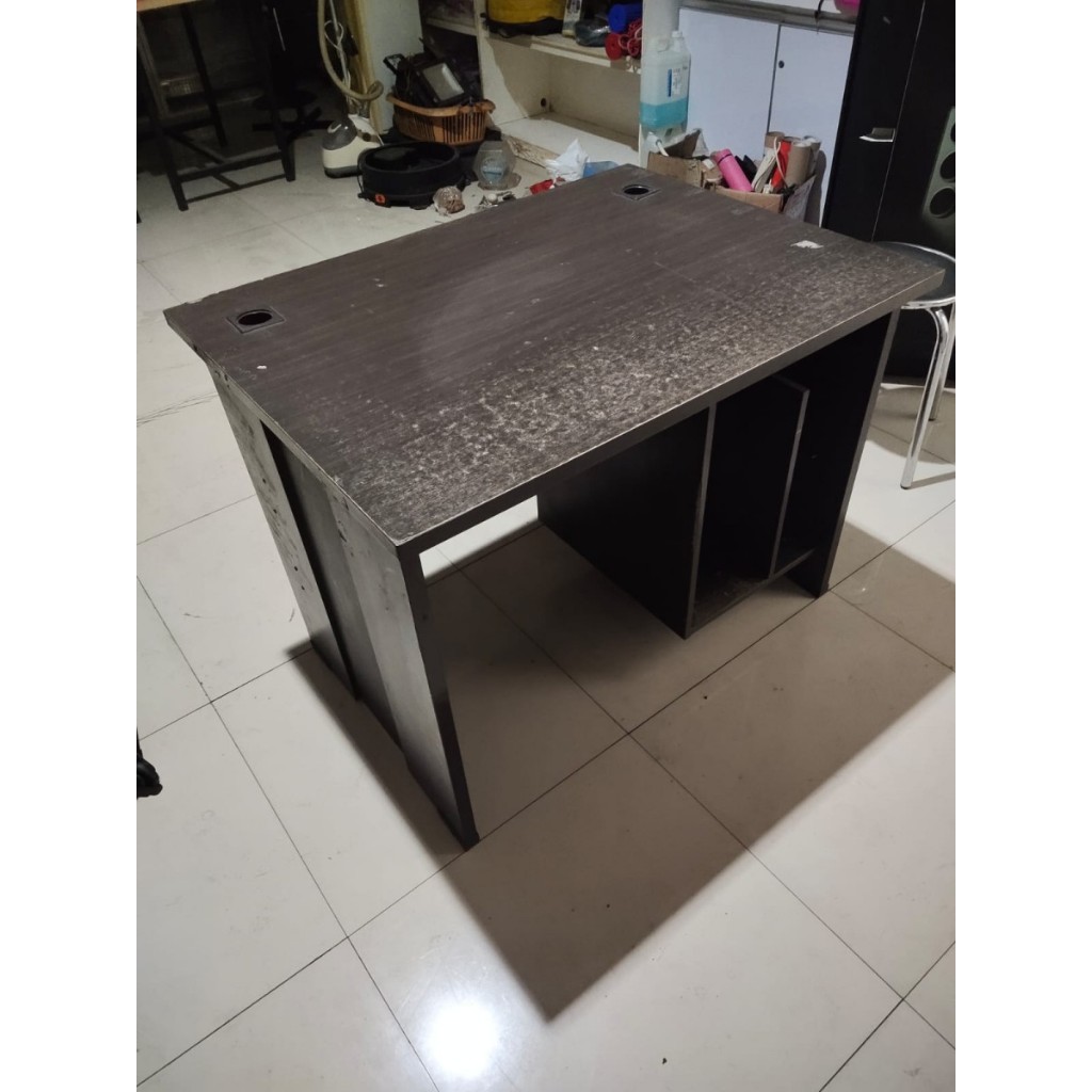 MEJA KANTOR KAYU MINIMALIS SECOND SEKEN BEKAS UKURAN 100 X 75 X 75
