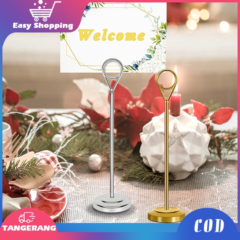 

Tiang Nomor Meja Stainless Menu Stand Table Number Holder Stand Tatakan Holder Foto Price Tag KODE S6J5