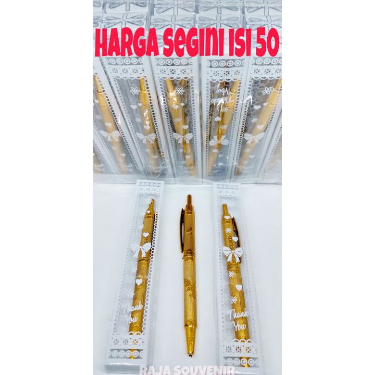 

ISI 5 SOUVENIR PULPEN EMAS KEMAS MIKA SOUVENIR PERNIKAHAN SOUVENIR ULANG TAHUN SOUVENIR KHITANAN KODE J8B4