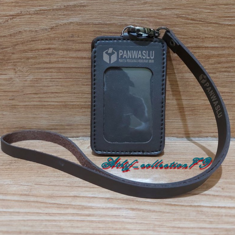 Tempat Id Card PANWASLU Kulit Holder Id Card Kulit PANWASLU Kalung KODE B1S5