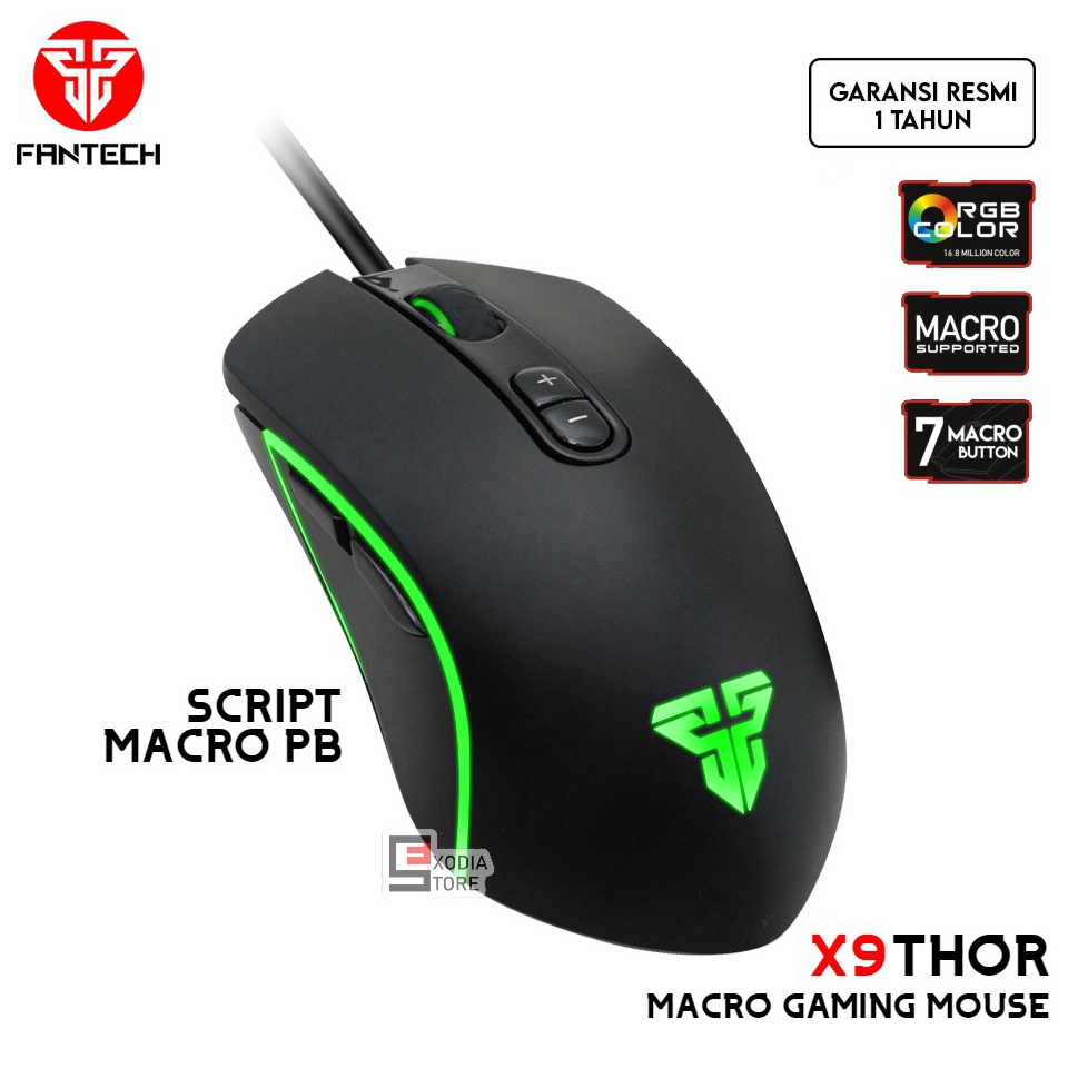 Fantech Gaming Mouse Macro X9 THOR Original RGB 7D Programmable 48 Dpi PB p J1M9