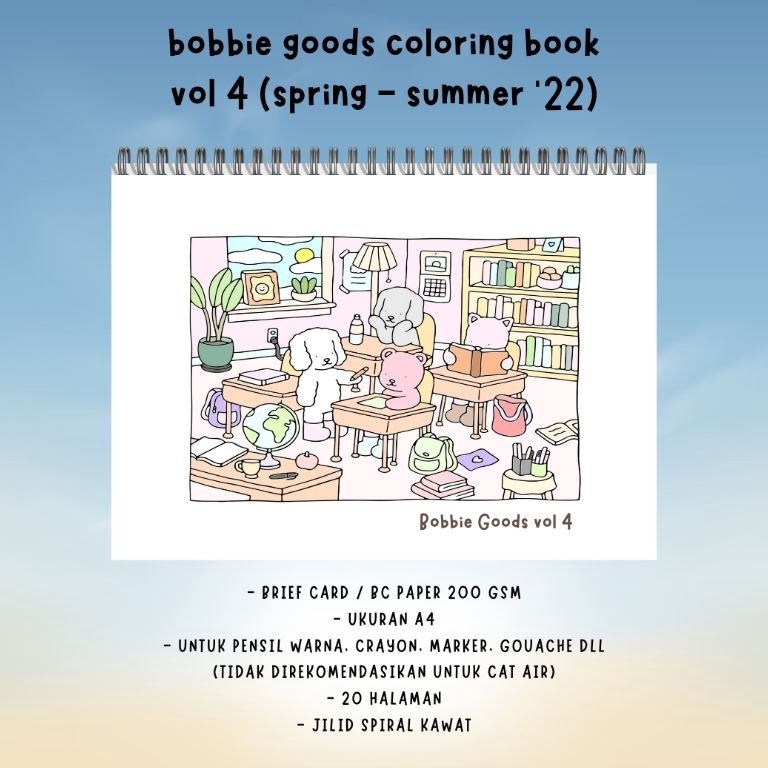 

KODE Q8S4 Bobbie Goods Coloring Book Vol 4 Spring Summer 22 2 halaman buku mewarnai kertas BC tebal 2 gsm