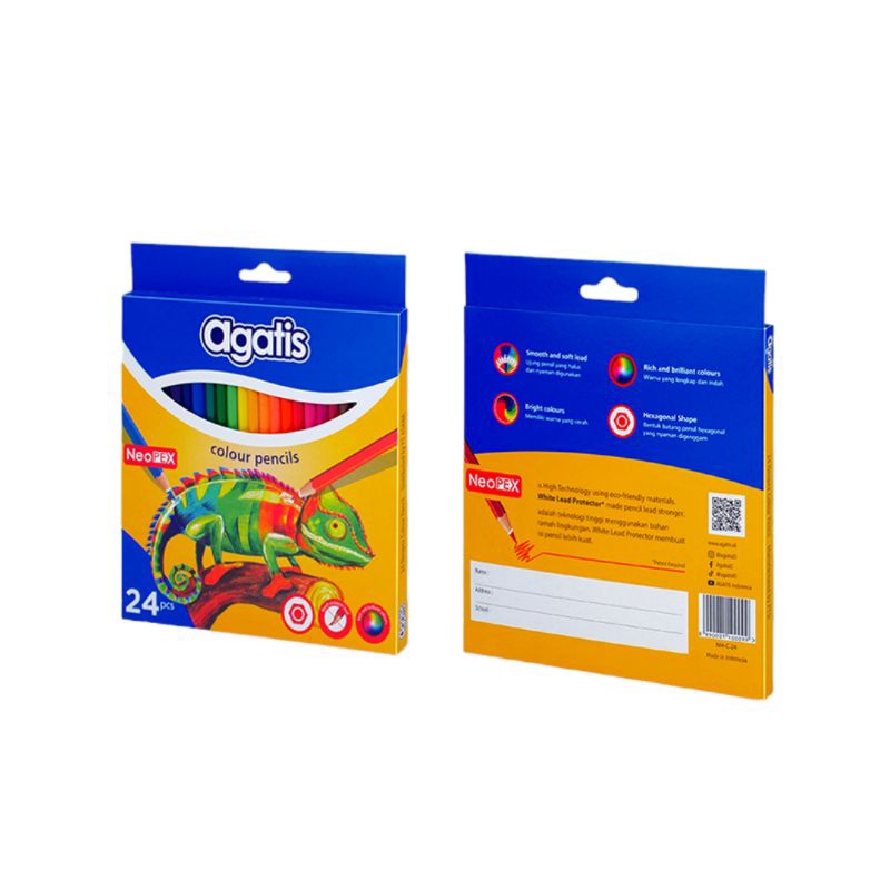 

Pensil Warna Agatis New Neopex Eco Hexagonal – 24 Warna Panjang