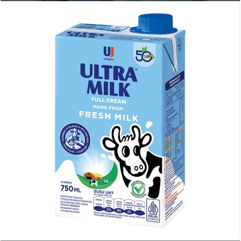 

Ultra Milk Susu UHT Full Cream 750ml