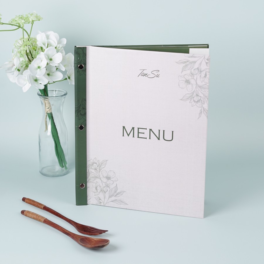 

Cetak Buku Menu Waterproof Fancy Print Menu Restoran Cafe A4 Jilid Baut Custom Selaras Printing