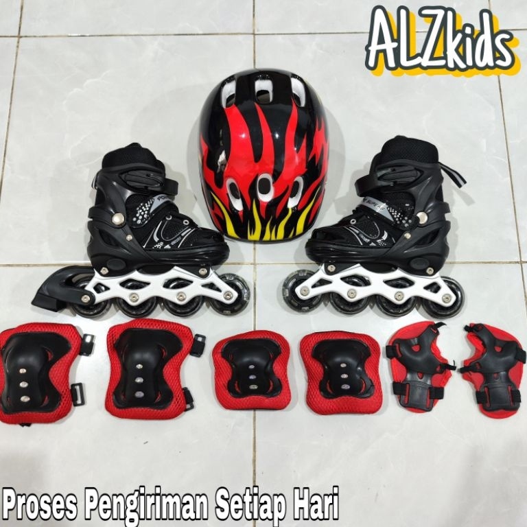 FULLSET SEPATU RODA ANAK  INLINE SKATE  BISA BAJAJ  ROLLER SKATE 2IN1 KODE K1I1