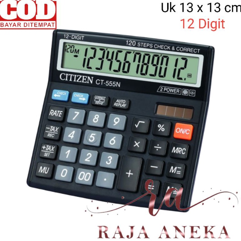 

KODE L1Y Kalkulator Citizen CT555N MEJA DAGANG COMPACT 12 DIGIT AWET BERKUALITAS CHECK CEK ULANG ct 555