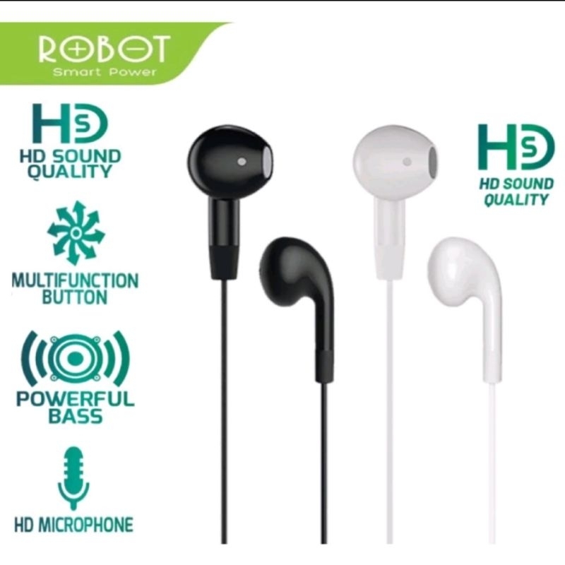 Robot Headset RE50 RE20 Earphone Robot With Mic Original Produk