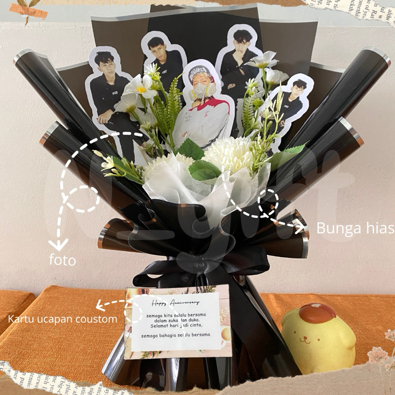 buket foto idol bisa custom Buket kpop model cutting bouquet photocard kado gift