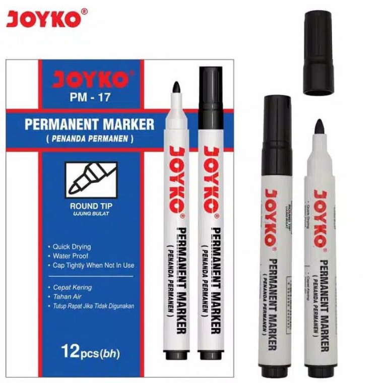 

KODE N4I5 Spidol Marker Permanen JOYKO PM17 12pc