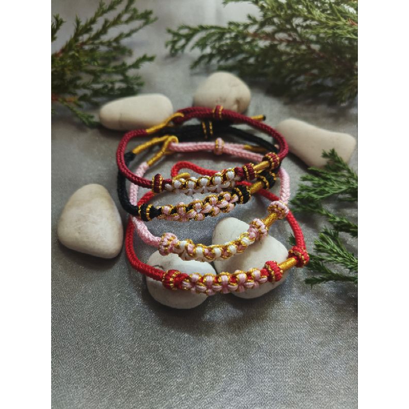 gelang tangan tali bunga kepang tengah