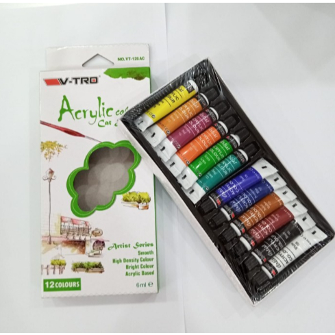 

(Pcs) VTRO - Pewarna Akrilik Acrylic Colour 12 Warna 6ml