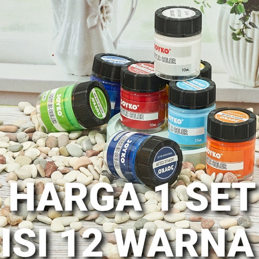 

KODE Y6T3 JOYKO TITI ACRYLIC COLOUR SET CAT AKRILIK SET 12 WARNA JOYKO MURAH BERKUALITAS ACC1ML12