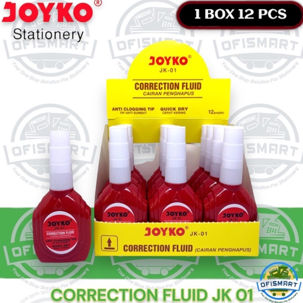 

Joyko Correction Fluid Tip Ex Cair JK 1 1Ktk12PCs KODE K1X5