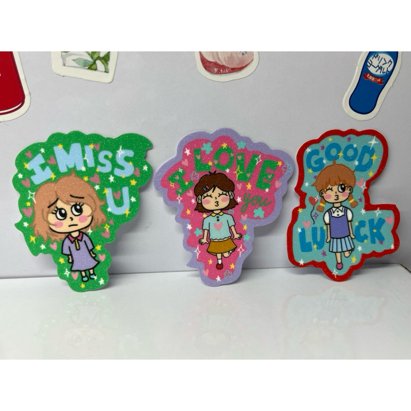 

heartwarming message stickers (glitter)