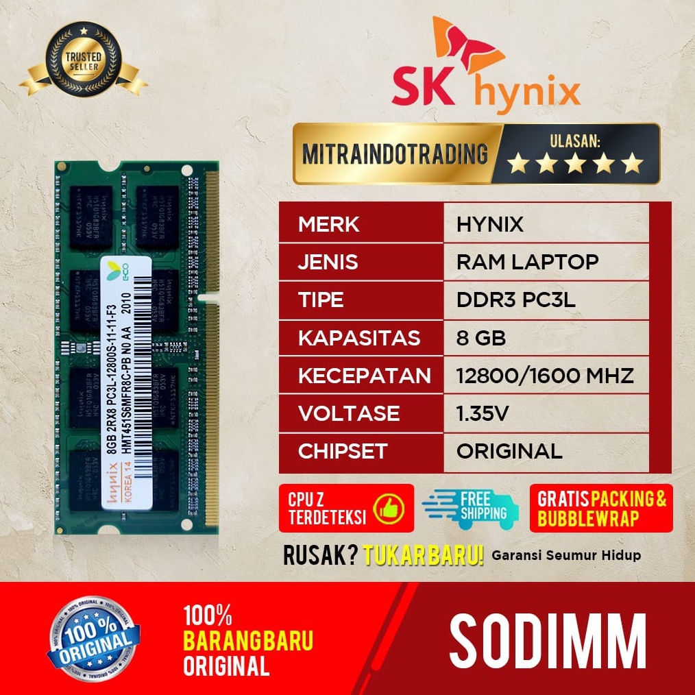 RAM HYNIX SODIMM DDR3L 8GB PC128 g W1A4