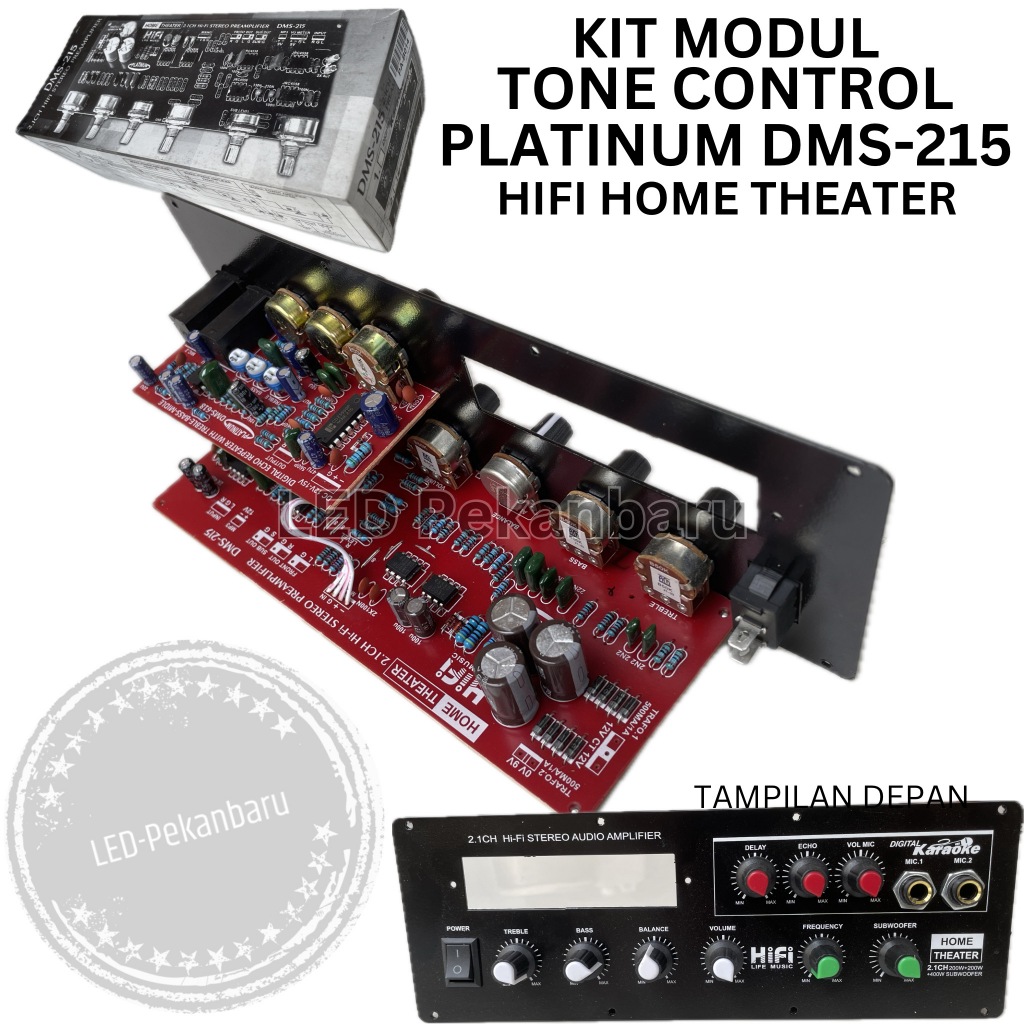 KIT AUDIO MODUL TONE CONTROL SPEAKER AKTIF PRE AMP STEREO 2.1 SUBWOOFER PANEL PLAT TINGKAT MIC SLOT 