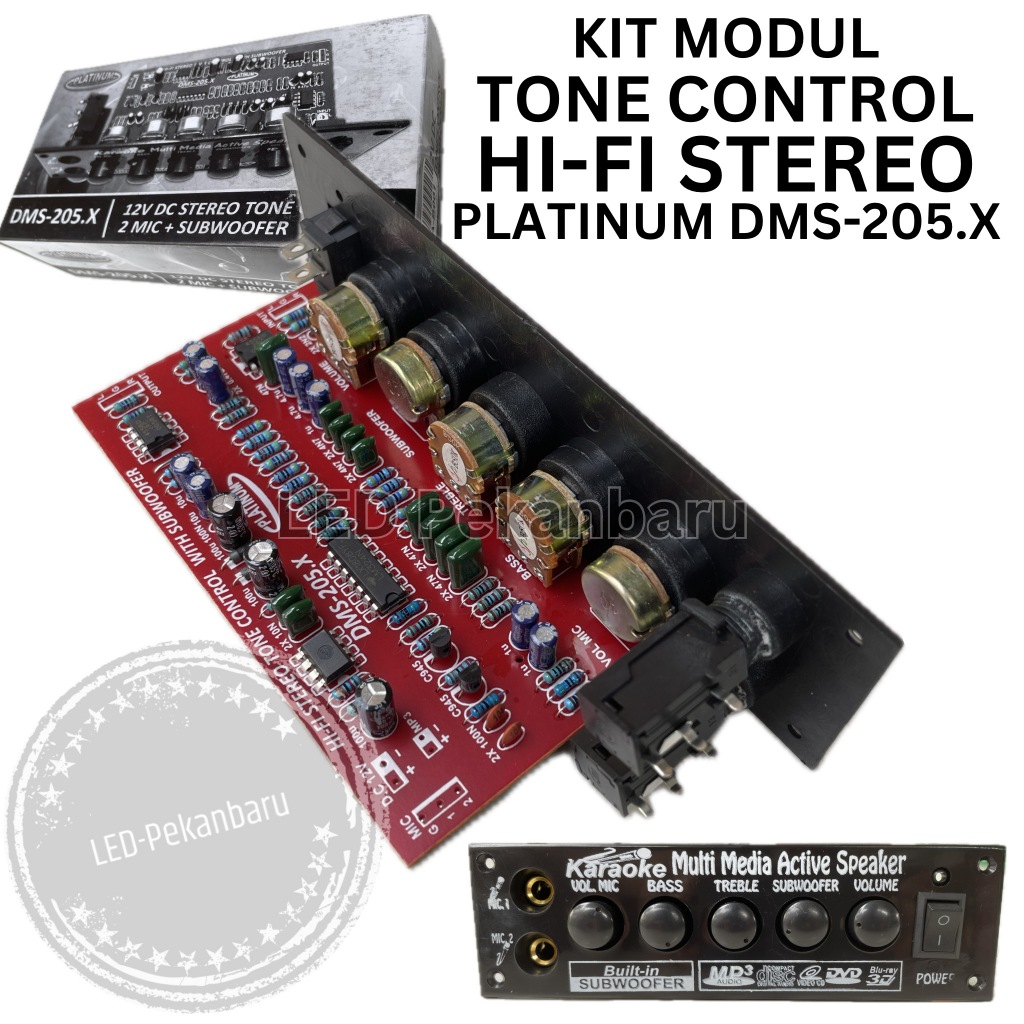 KIT AUDIO MODUL TONE CONTROL SPEAKER AKTIF PRE AMP STEREO MIC KARAOKE SUBWOOFER PLATINUM DMS-205.X