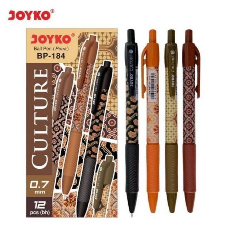

TERLARISSS Pulpen Joyko BP184 7 Mm Per Lusin Batik Culture