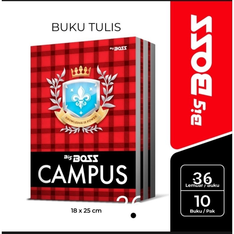 

Buku Tulis Ukuran Besar 36 Lembar Big Boss Campus Per Pak Isi 10 Buku