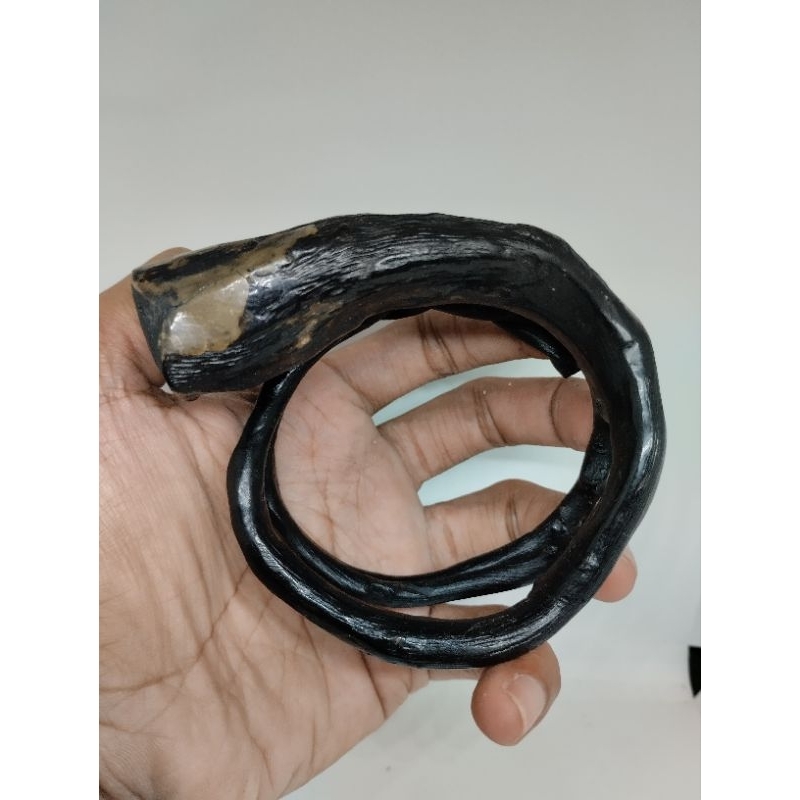 Gelang akar bahar polos hitam bonggol jumbo