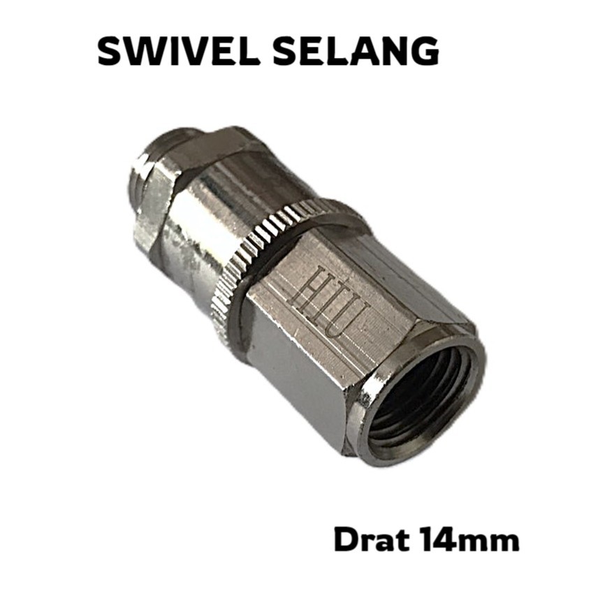 Swivel Anti Kusut Selang Sprayer / selang Kompresor Drat 14mm Swivel Hiu