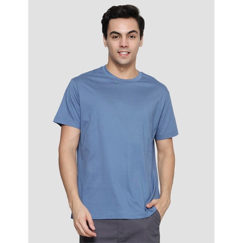 [ORIGINAL MATAHARI] COLE TSHIRT BASIC TANCEL POLOS | KAOS COWOK POLOS LENGAN PENDEK PUTIH CREAM BIRU