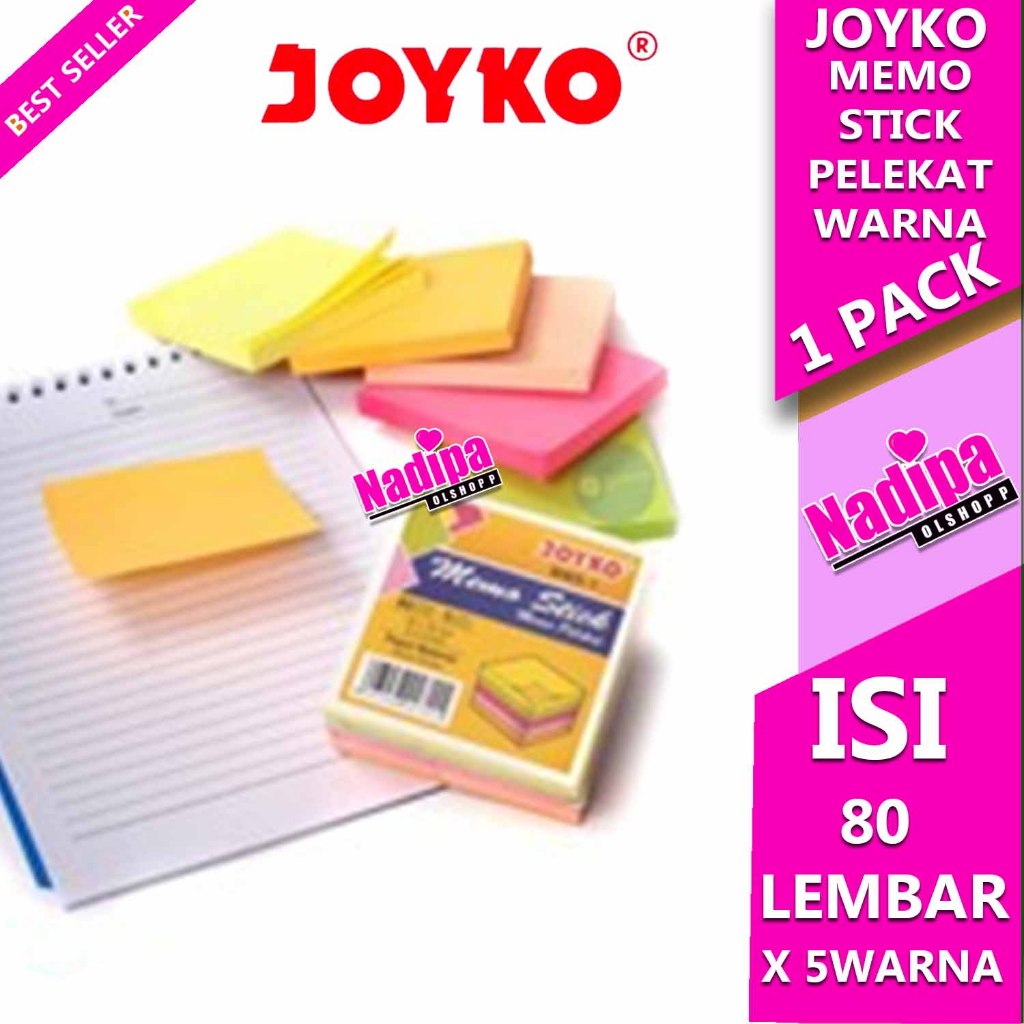 

JOYKO MEMO STICK MMS-1 1 PACK 80 LEMBAR X 5 WARNA ani shopp