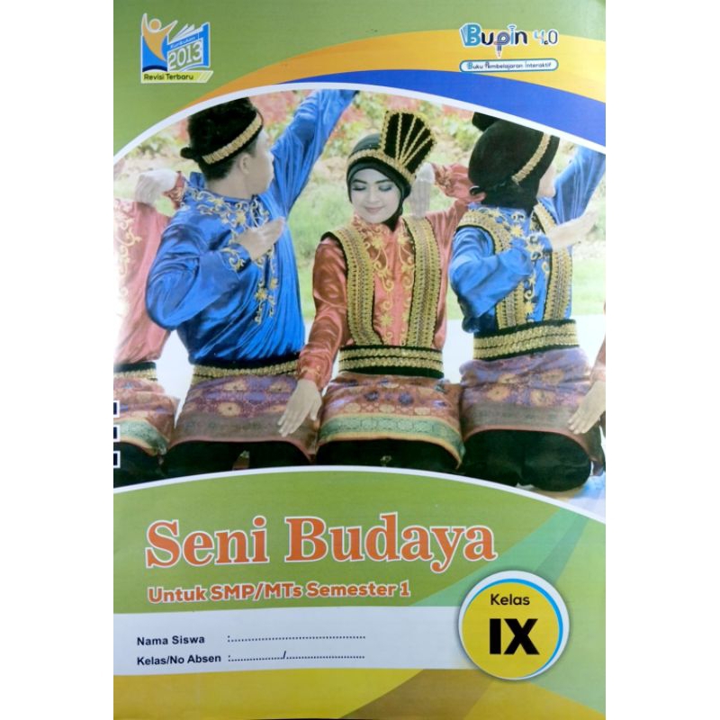 BUKU LKS SMP MTS SENI BUDAYA KELAS 9 SEMESTER 1 2014/2025 KURIKULUM 2013 | BUPIN